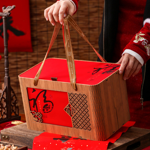 26年新年高端春节礼品盒空盒特产腊味干货手提礼品空盒酒店可定制