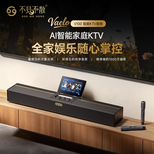 不见不散V100智能K歌音箱家庭KTV