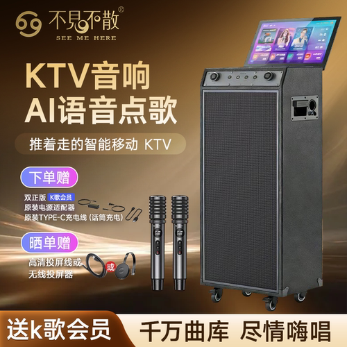 不见不散X100智能K歌音箱家庭