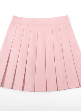 Girls' summer plain unlined pleated skirt女走光无内衬百褶裙