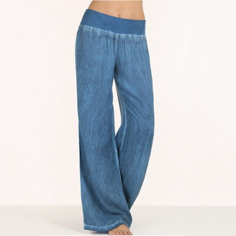 Elastic Waist Casual Thin Jeans 女士松紧腰休闲居家薄款牛仔裤
