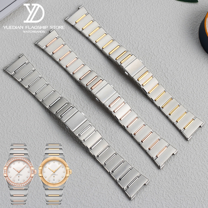 适配欧米茄精钢表链131.25.39.20.52.001/02星座系列专用钢带表带