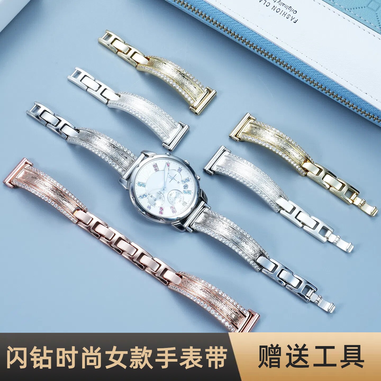 适用CASIO卡西欧手表5010 5012系列表链 潮流时尚快拆女款手表带