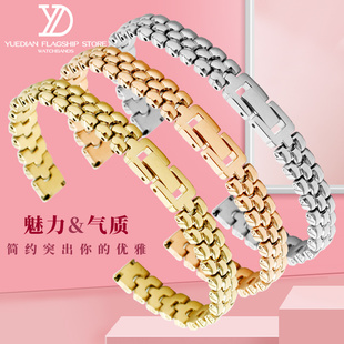 适配西铁城小绿表天梭CK小号女款细表带不锈精钢带6 8 10 12 14mm