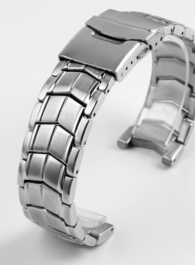 适配卡西欧EF-524D-7A EF-524SP-1A钢带5051实心手表带精钢表链男