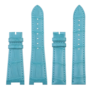 蒂芙尼蓝鳄鱼皮手表带适配百达翡丽鹦鹉螺5711劳力士贝伦斯皮带男