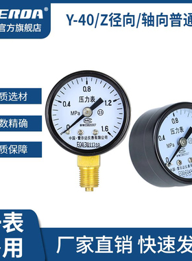 雷尔达仪表 Y40压力表轴向径向 小表直径40mm 气压液压表真空表