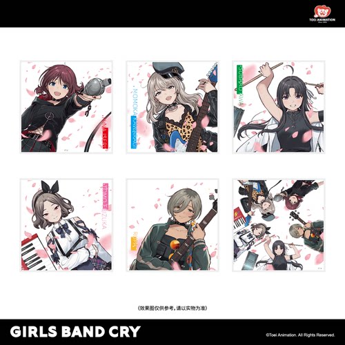 新品首发 东映动画 Girls Band Cry少女乐队的呐喊  透明海报盲盒