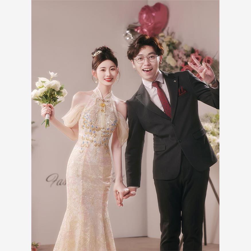 中式旗袍敬酒服新娘2025新款结婚订婚礼服裙女高端轻奢小众长款