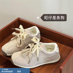 旺仔是条狗港风阿甘鞋女chic百搭德训鞋轻便复古学生小白鞋ins潮