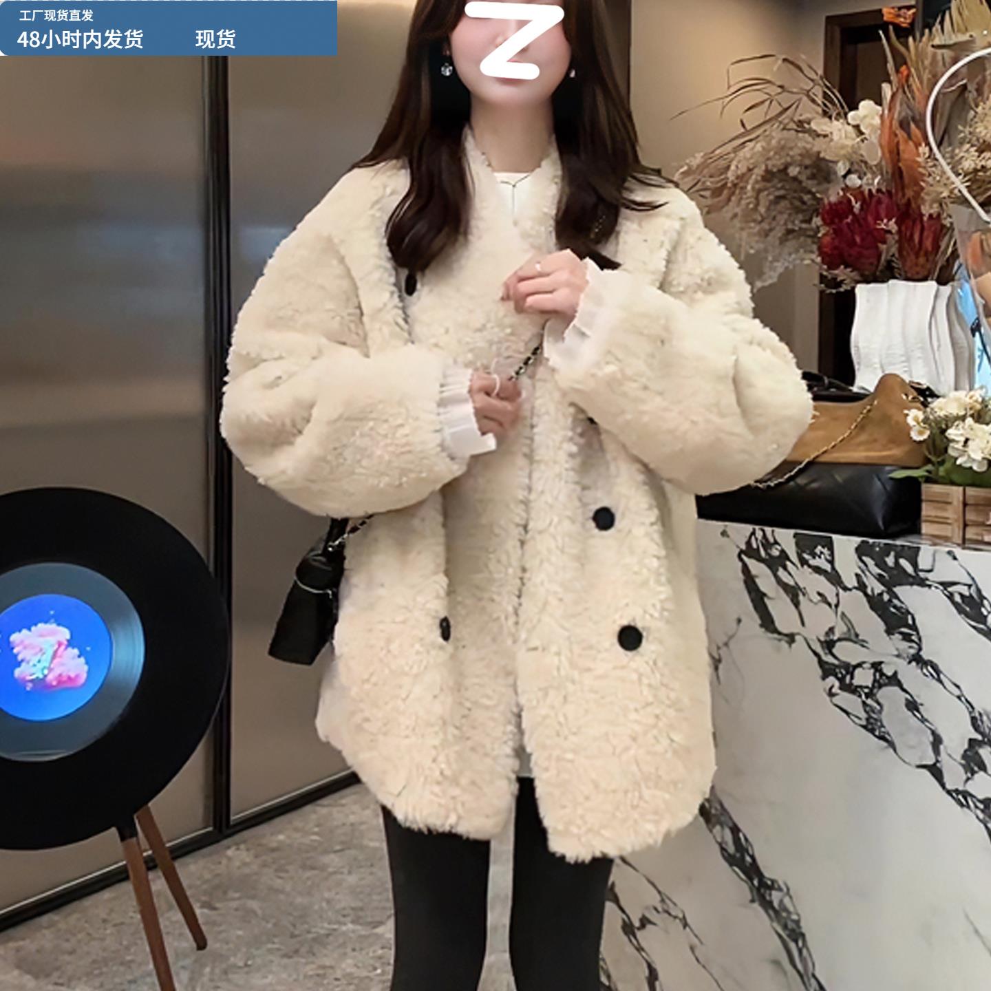 中长款羊羔绒加厚爆款毛毛外套女秋冬装2025新款今年流行爆款上衣