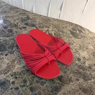 罗马凉鞋 一字带显瘦夹趾平底凉拖鞋 女 外穿2025年新款 休闲露趾拖鞋