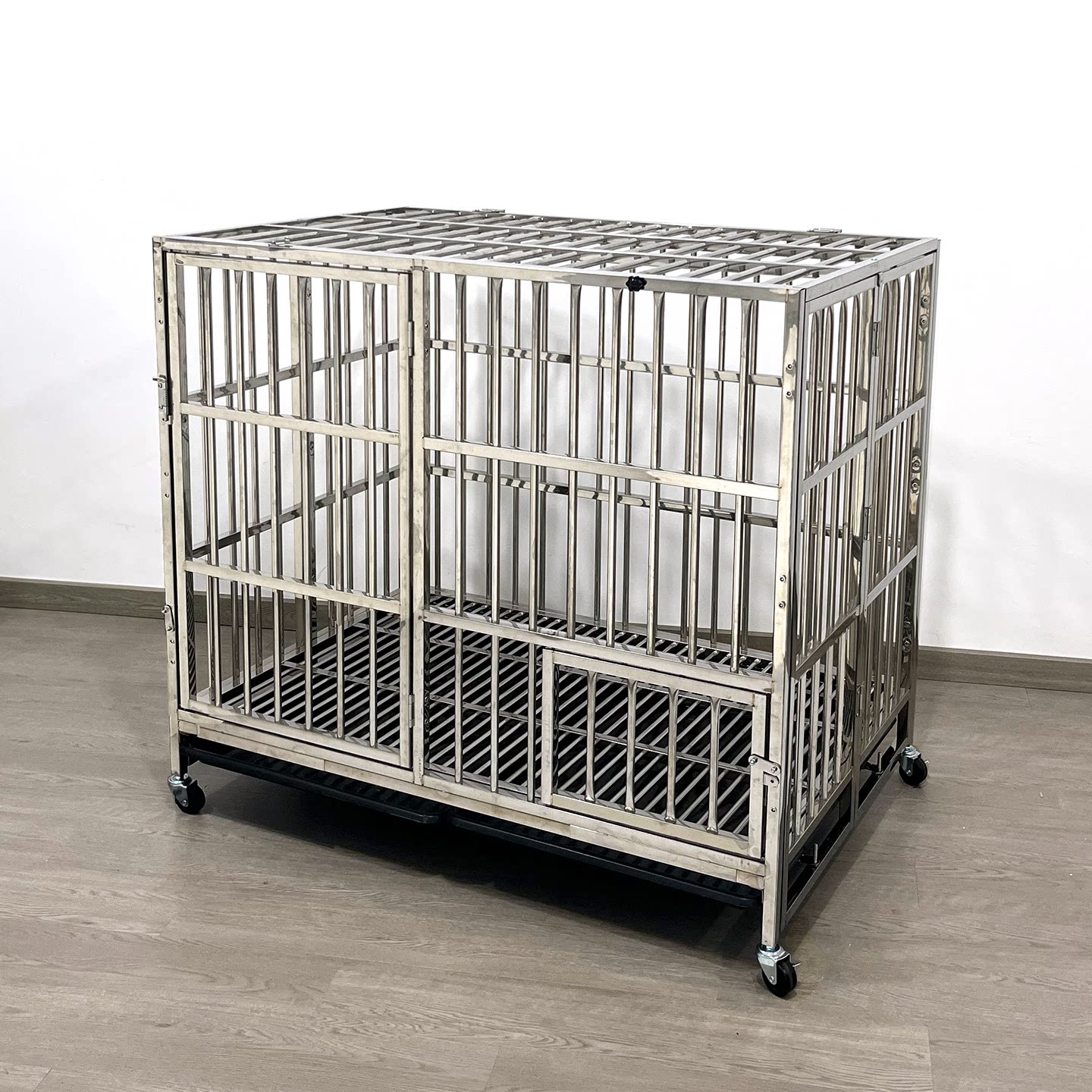 星斗 304不锈钢狗笼子大型犬加粗加厚狗笼子中小型犬折叠宠物笼子