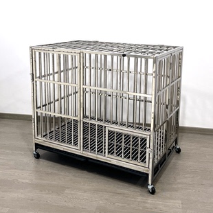 星斗 304不锈钢狗笼子大型犬加粗加厚狗笼子中小型犬折叠宠物笼子