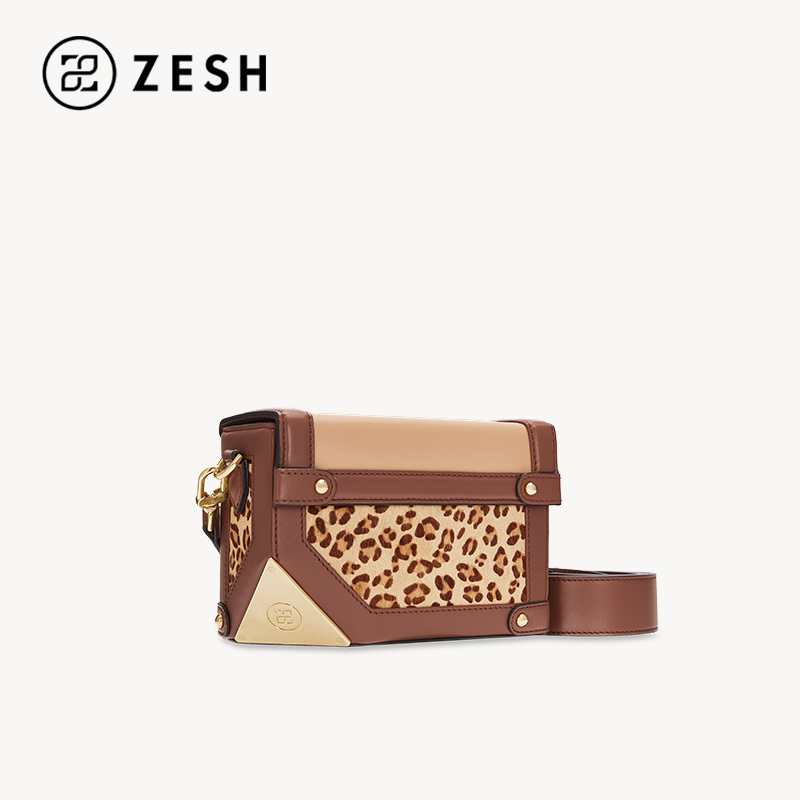 ZESH/泽尚 CUBELET Frame 小号缺角包 豹纹女小