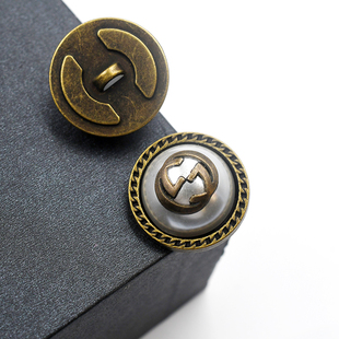 金属珍珠大衣扣子高亮女衣服开衫毛衣装饰圆形纽扣百搭大号钮扣