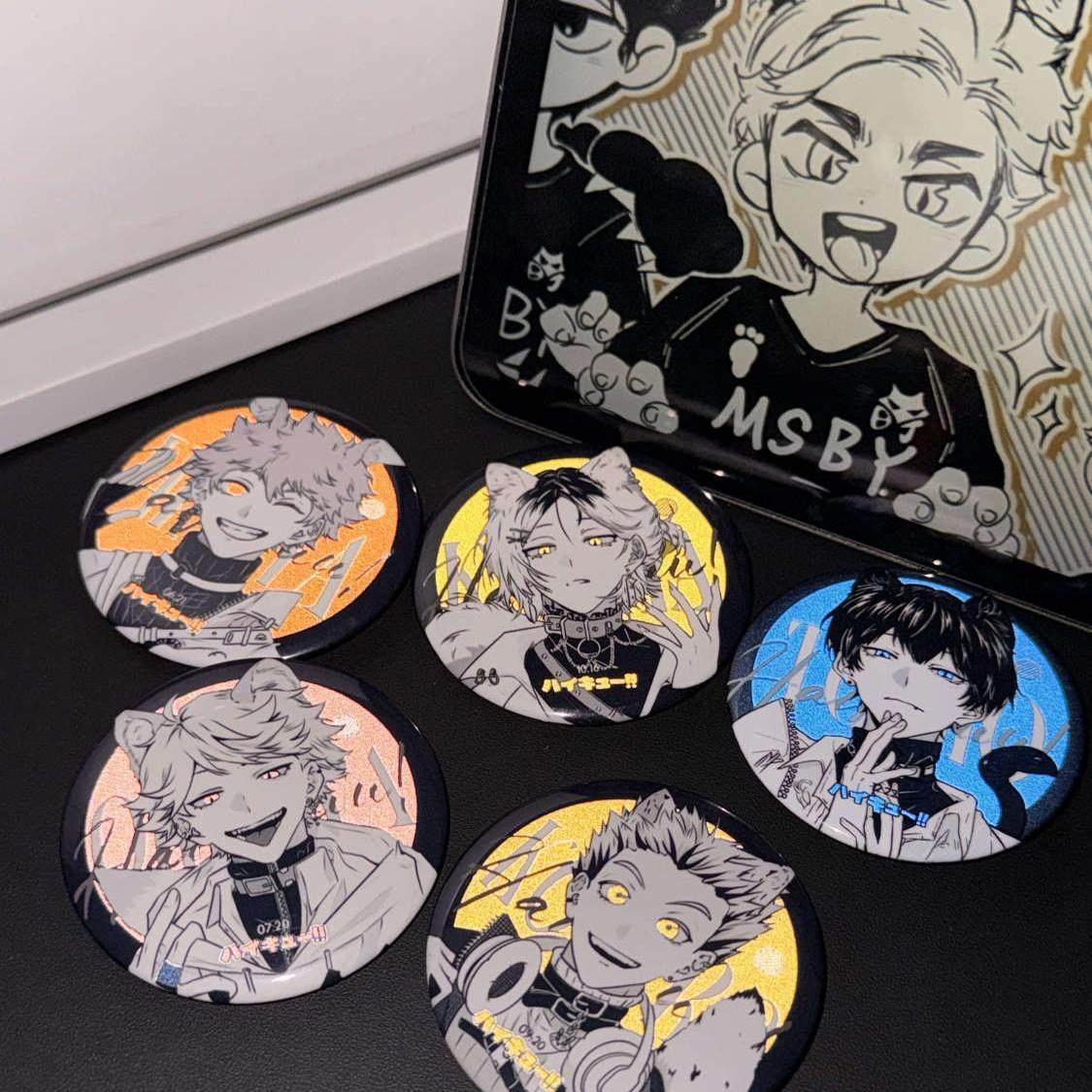 排球少年双闪反光徽章