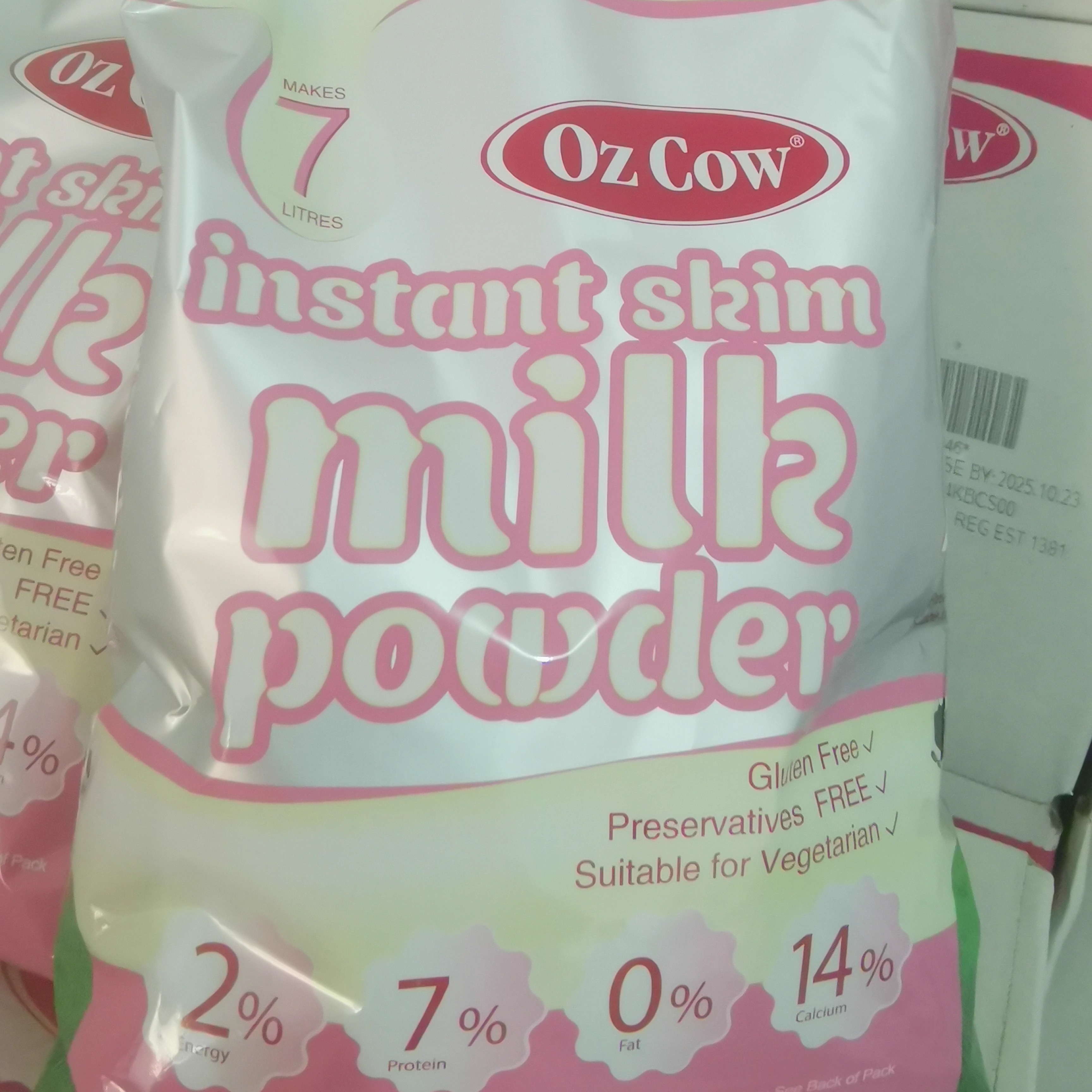 OZCOW脱脂奶粉 澳大利亚金可澳原装进口成人速溶无脂牛奶两袋包邮 咖啡/麦片/冲饮 全家营养奶粉 原图主图