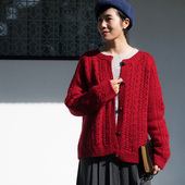 手工毛衣粗毛线红diy材料包含教程 着暖 编织人生棒针花样开衫