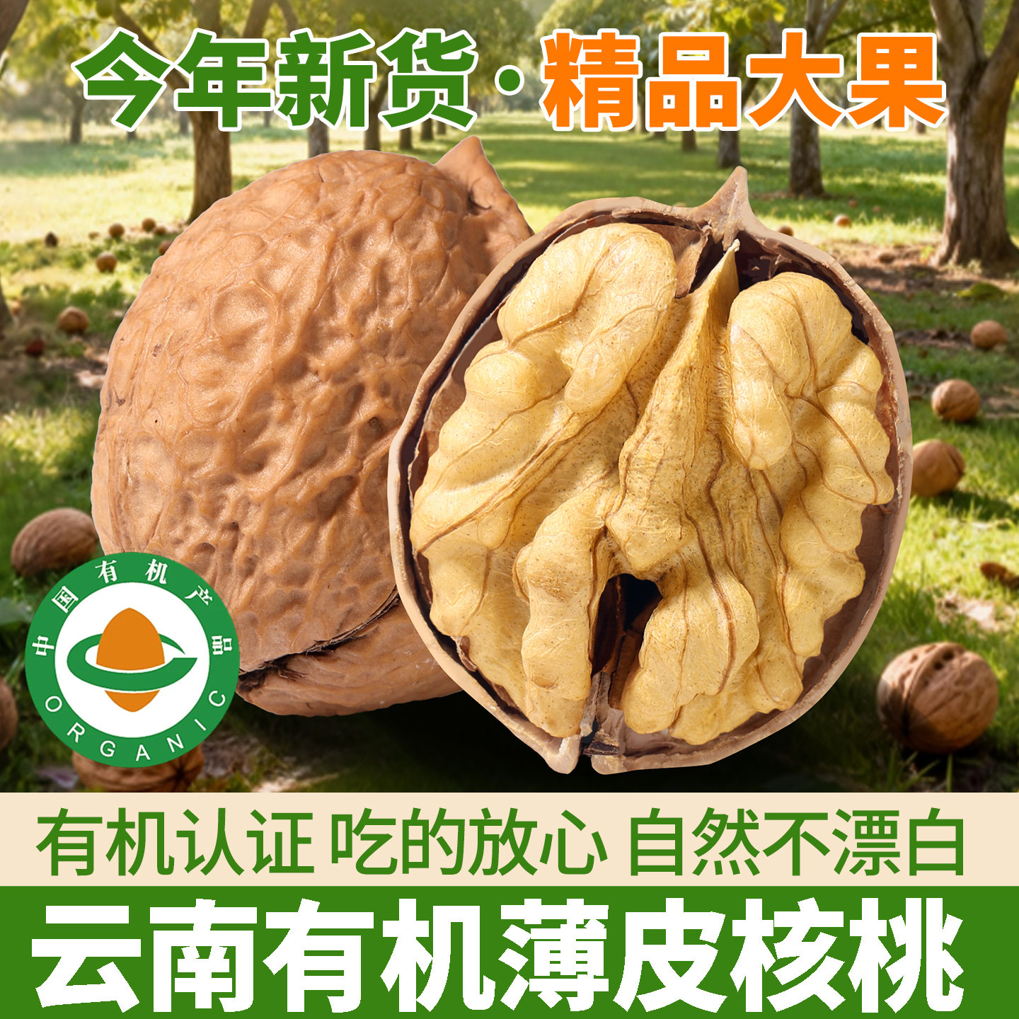 云南有机薄皮纸皮核桃2026新货原味生核桃老树核桃孕妇坚果零食