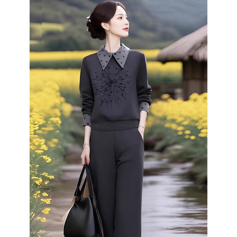 JOYIASS2025新款今年流行女装春秋时尚洋气运动翻领卫衣卫裤休闲