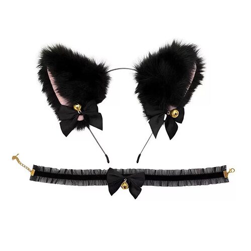 Hair hoop collar Cat's ears shaped Cartoon sexy headband发箍