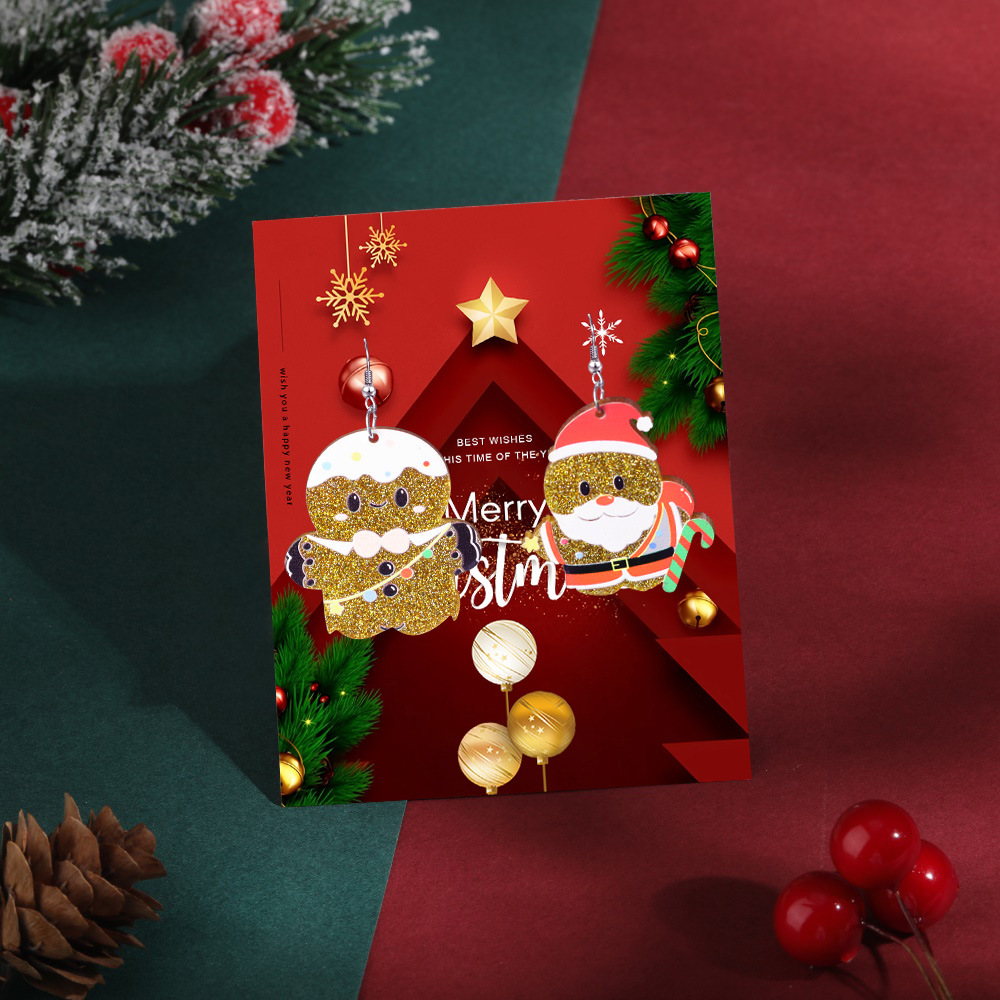 girl New earrings Christmas Santa Claus bell earring圣诞耳环