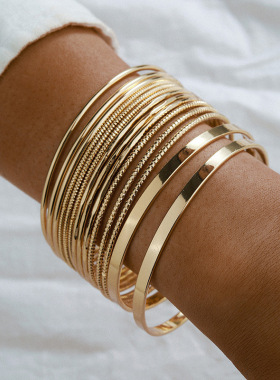 European American New retro exaggerated bracelet set复古手镯