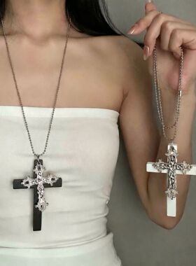 New cross pendant necklace women collarbone chain accessory