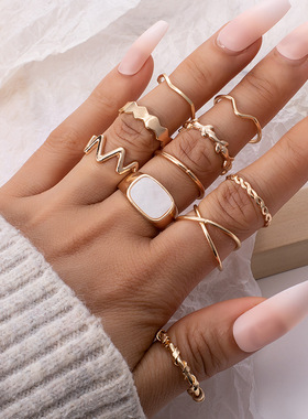 女戒指New ring fashion piece set ring/ring brand new women's