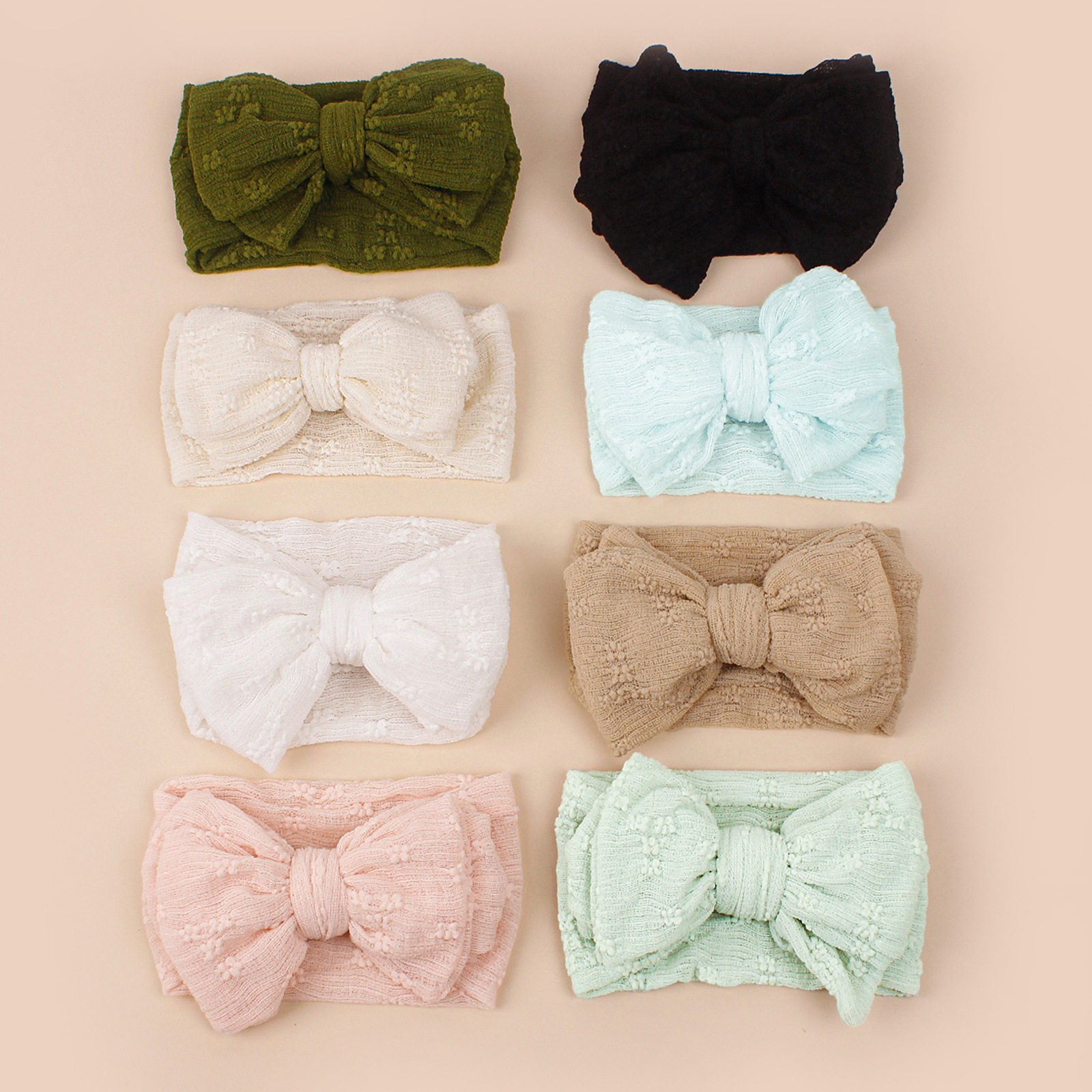 蝴蝶结宝宝网纱发带Baby mesh headband layered bow headband