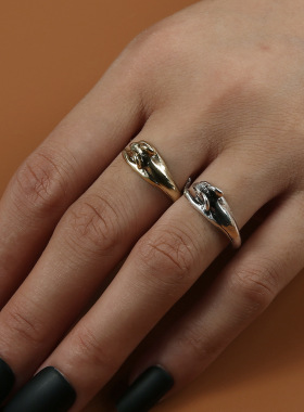 Cute Forest Rabbit Open Mouth Female Ring Set Set Ring/Rings