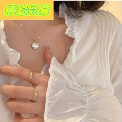 ins love heart pendant necklace clavicle chain choker new