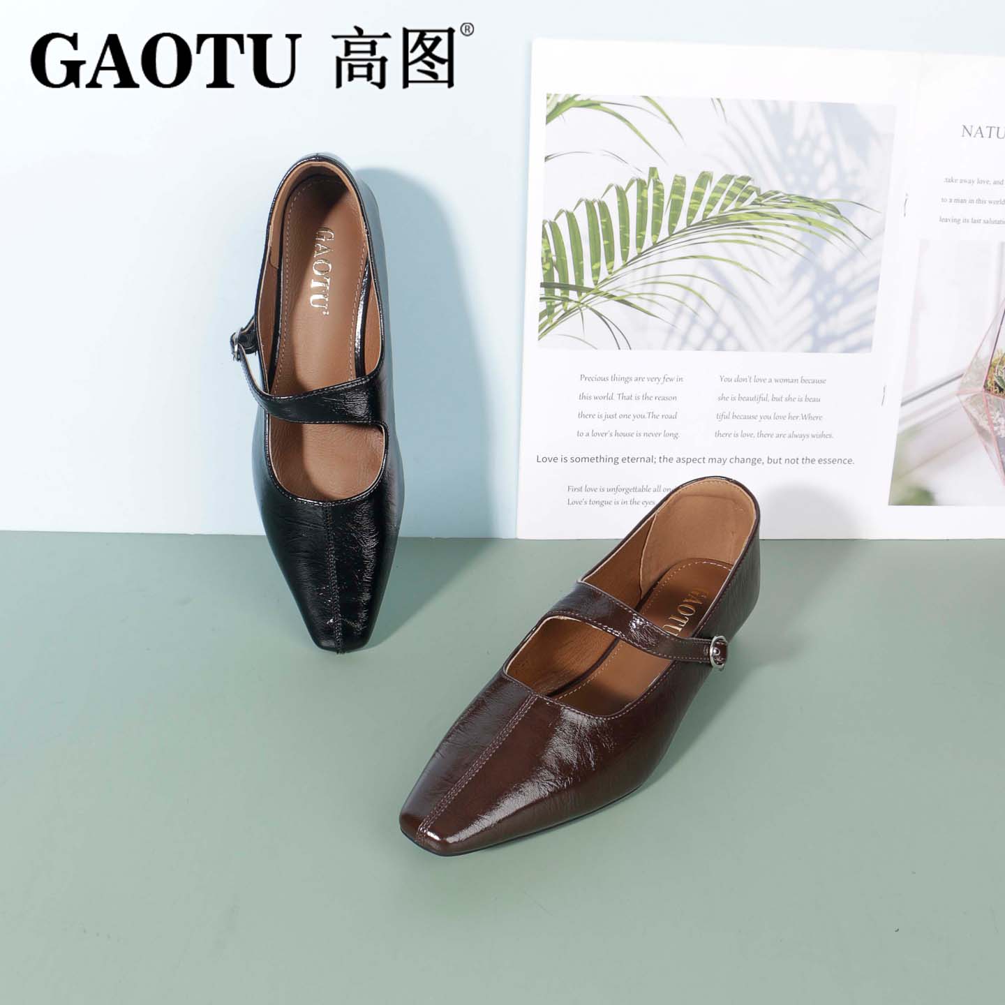 高图时尚浅口简约通勤玛丽珍女鞋