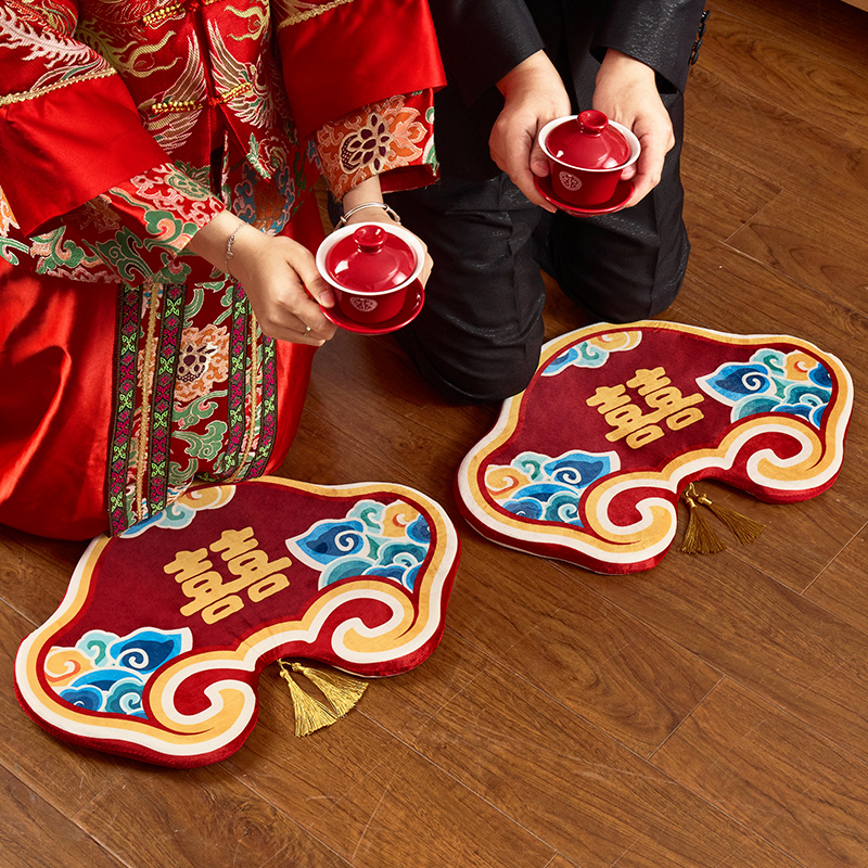 结婚敬茶跪垫一对婚庆用品大全