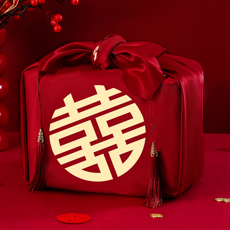 包袱皮结婚一对女方陪嫁喜盆包裹布新娘红包袱布大号婚庆用品大全