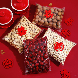 新婚新款早生贵子干果组合男方压床摆件模具婚房布置装饰套装用品