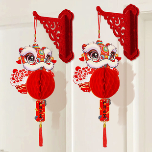 2026马年新款装饰小灯笼挂件福字壁挂布置客厅装饰房门挂饰