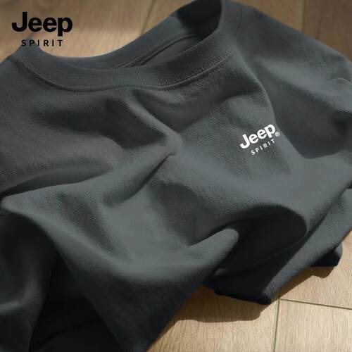 JEEP吉普2025新款重磅纯棉t恤男士夏季潮牌休闲宽松运动短袖T恤男
