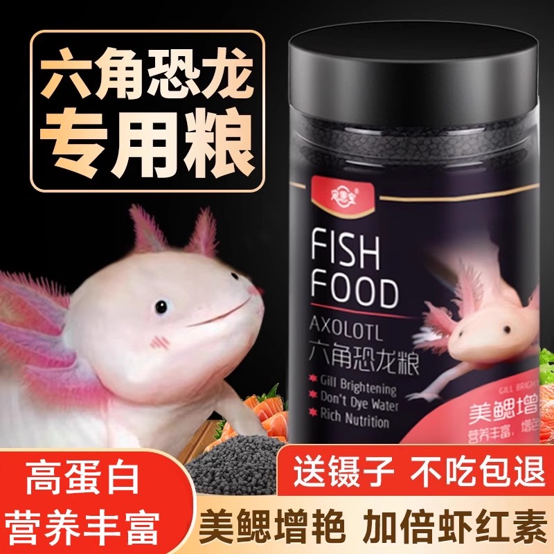 六角恐龙饲料专用鱼食蝾螈小颗粒家用底栖鱼沉底料饵料娃美西螈