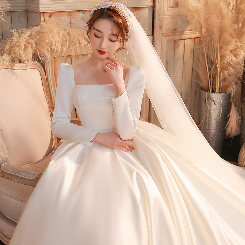 Summer advanced wedding dress, french style, long sleeve, high-end Summer advanced wedding dress, french style, long sleeve, high-end