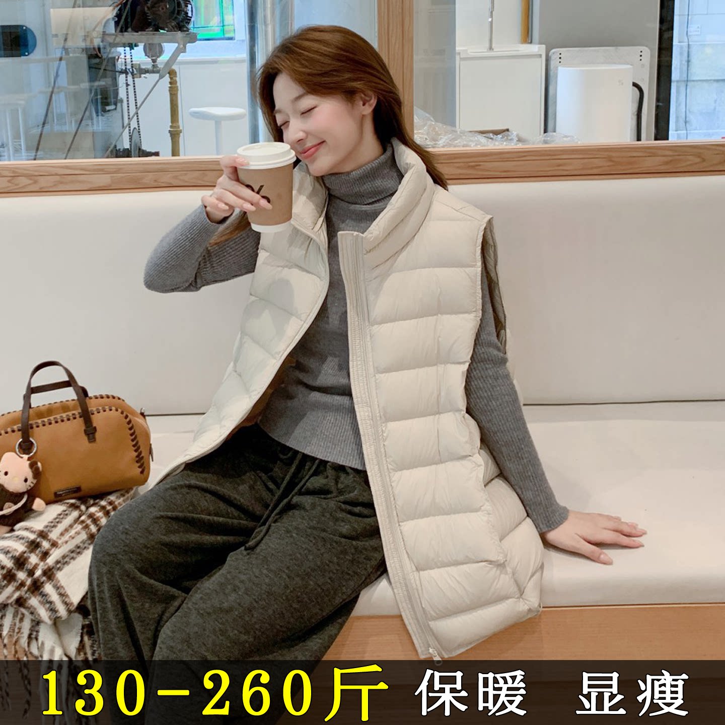 羽绒马甲女大码轻薄宽松保暖外套