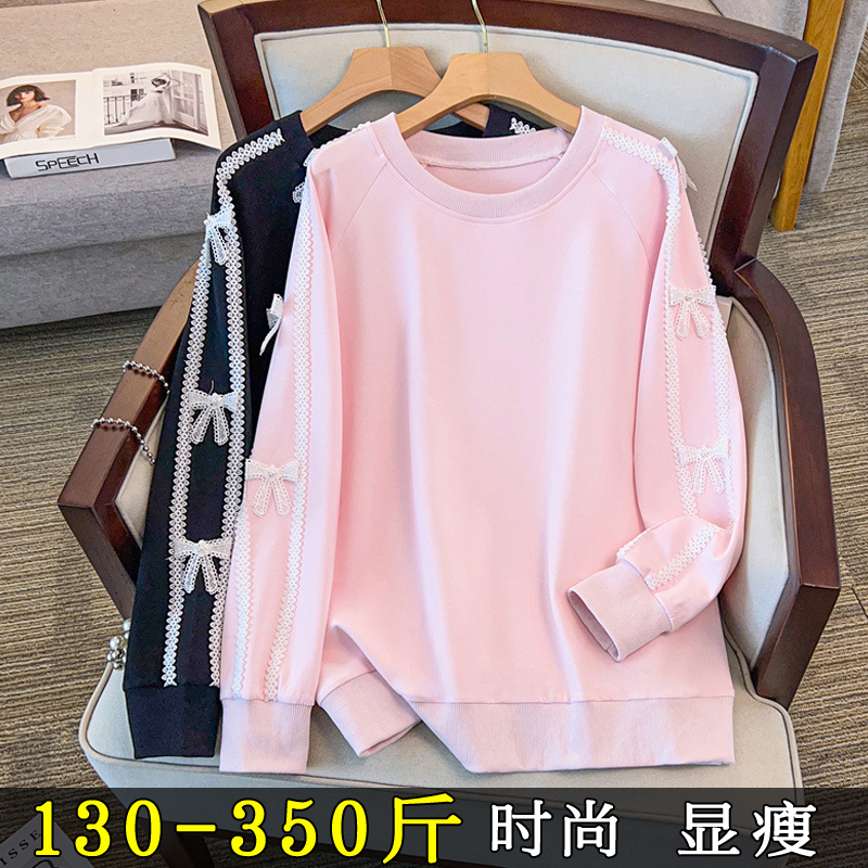 蝴蝶结卫衣女宽松上衣中长外套秋