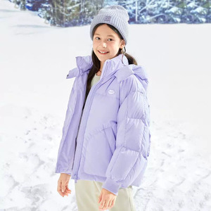 女童冬季防寒保暖连帽厚外套幻彩亮面羽绒服202423107013