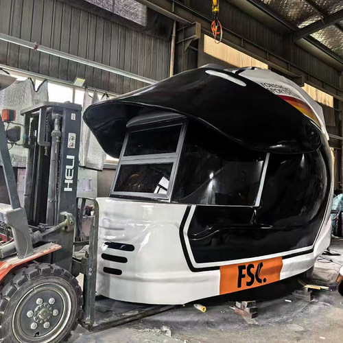 巨型头盔移动咖啡屋 奶茶小吃售卖车商业街网红装饰打卡拍照道具