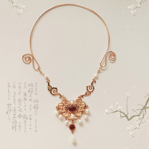 古装汉服明制唐风璎珞项圈长命锁