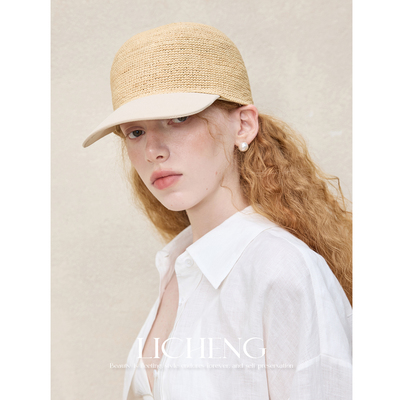 天然拉菲草防晒棒球帽遮阳草帽