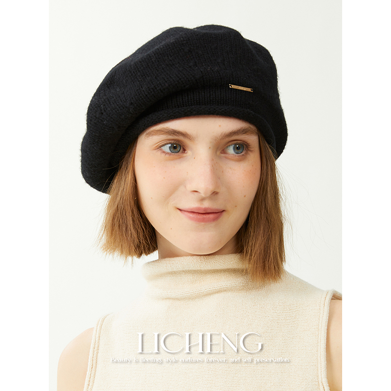 高品质澳洲羊毛针织贝雷帽