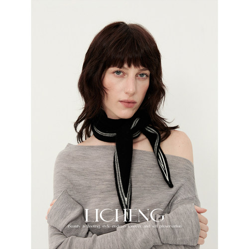 礼诚意大利设计山羊绒菱形小围巾