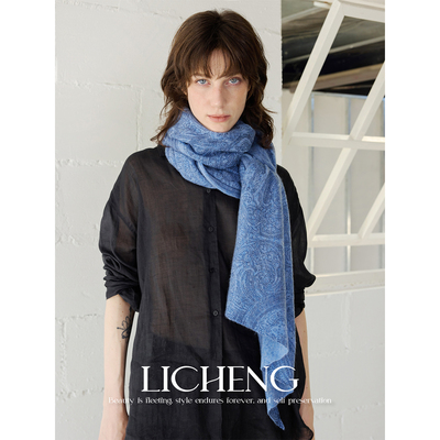 复古佩斯利腰果100%山羊绒围巾女